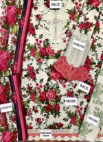Maria B Embroidered Lawn 3 Pcs Unstitched Suit V57 - Image 4