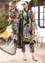Maria B Lawn Embroidery 3Pcs Unstitched Suit V11 - Image 3