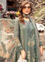 Maria B Lawn Embroidery 3Pcs Unstitched Suit V6 - Image 2