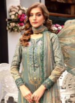 Maria B Lawn Embroidery 3Pcs Unstitched Suit V6 - Image 3