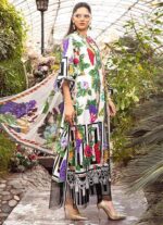 Maria B Lawn Embroidery 3Pcs Unstitched Suit V8 - Image 2