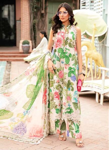 Maria B M Print Lawn 3Pcs Unstitched Suit V61