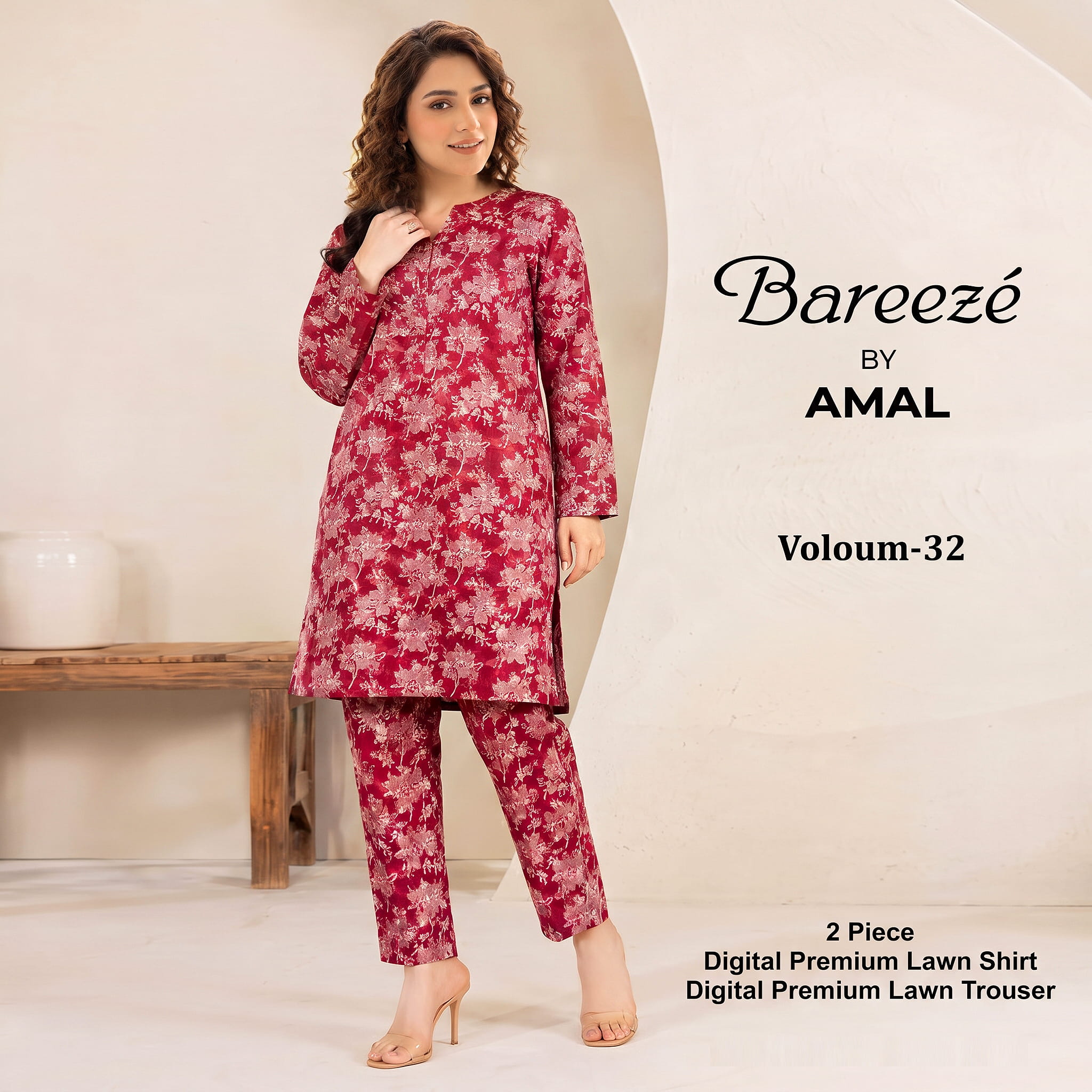 20260704_200348.jpg_2K_202607042227 Digital Premium Lawn Maroon Floral Print Unstitched 2 Piece Suit - Image 1