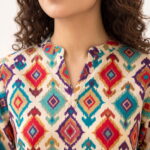 Digital Premium Lawn Ikat Diamond Print Unstitched 2 Piece Suit - Image 4