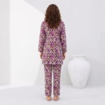 Digital Premium Lawn Purple Ikat Print Unstitched 2 Piece Suit - Image 3