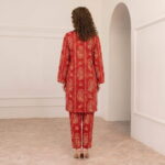 Digital Premium Lawn Red Paisley Print Unstitched 2 Piece Suit - Image 3