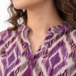 Digital Premium Lawn Purple Ikat Print Unstitched 2 Piece Suit - Image 4